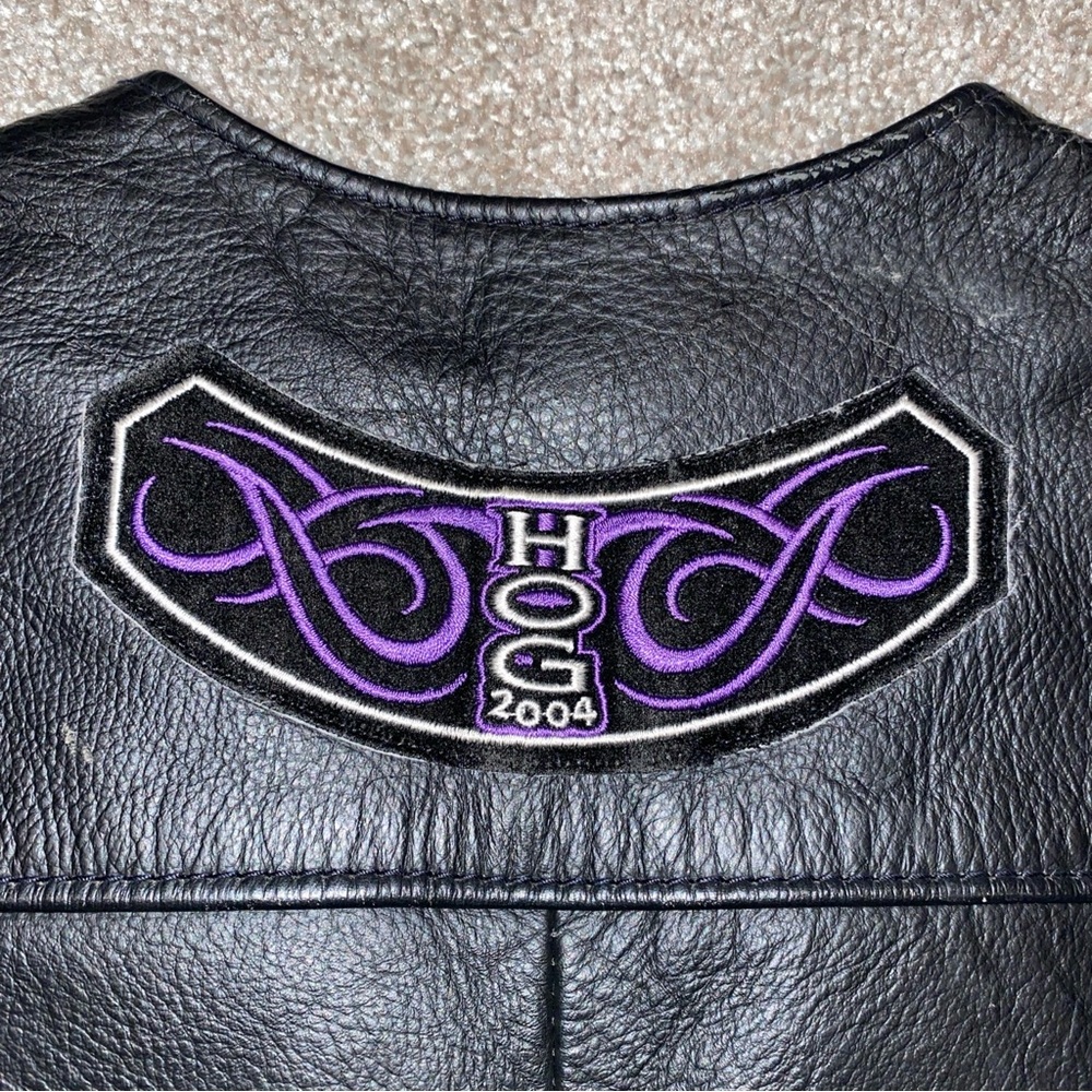 Harley-Davidson Leather Vest Woman's S Black Snap Front Motorcycle Made In USA - Picture 7 of 12